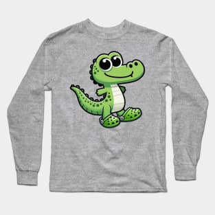 Crocodile wearing crocs Long Sleeve T-Shirt